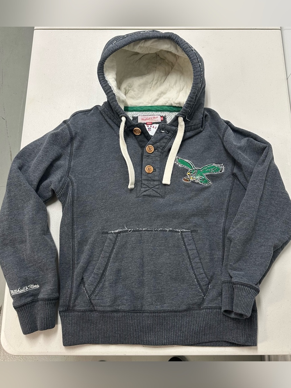 Authentic Mitchell & Ness Philadelphia Eagles Throwback Hoodie - Size Large